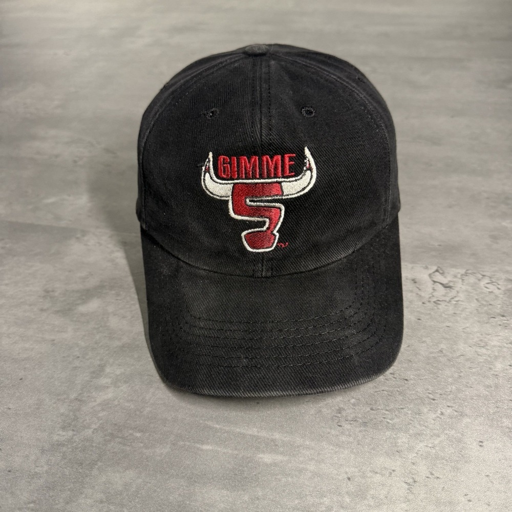 Vintage‎ 90s Chicago Bulls Hat Black Red Champs Caricature Logo Embroidered